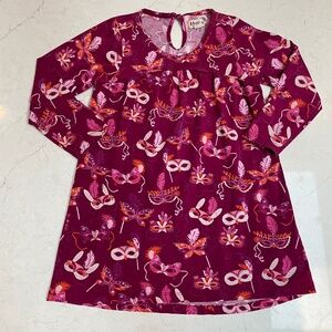 Size 3 Hatley pink pattern long sleeve dress